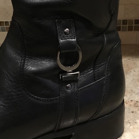 Blondo Aqua Protect Black Tall Leather Riding Boots - Picture 10 of 16